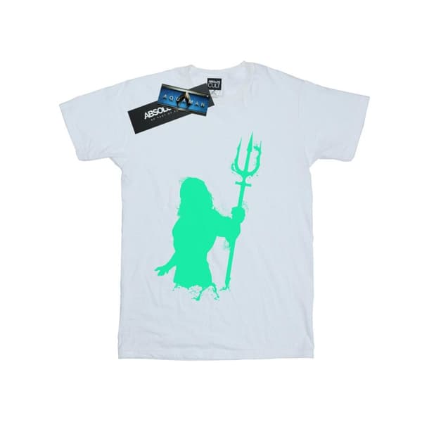DC Comics Aquaman Aqua Silhouette T-shirt i bomull för flickor White 5-6 Years