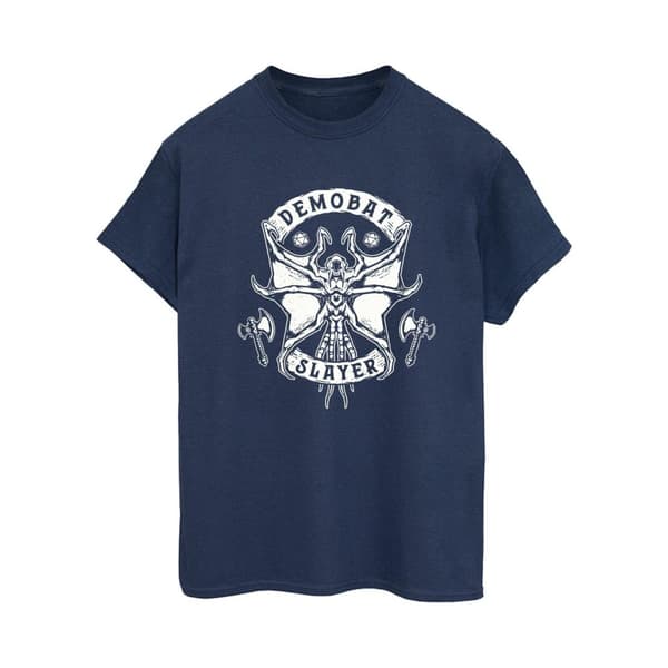 Netflix Dam/kvinnor Stranger Things Demobat Slayer Boyfriend T-shirt i bomull