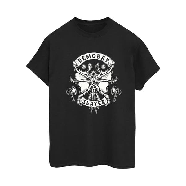 Netflix Dam/kvinnor Stranger Things Demobat Slayer Boyfriend T-shirt i bomull