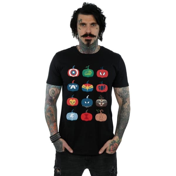 Marvel Mens Avengers Pumpkin Icons T-Shirt