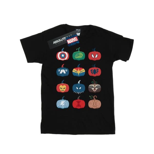 Marvel Mens Avengers Pumpkin Icons T-Shirt Black XL