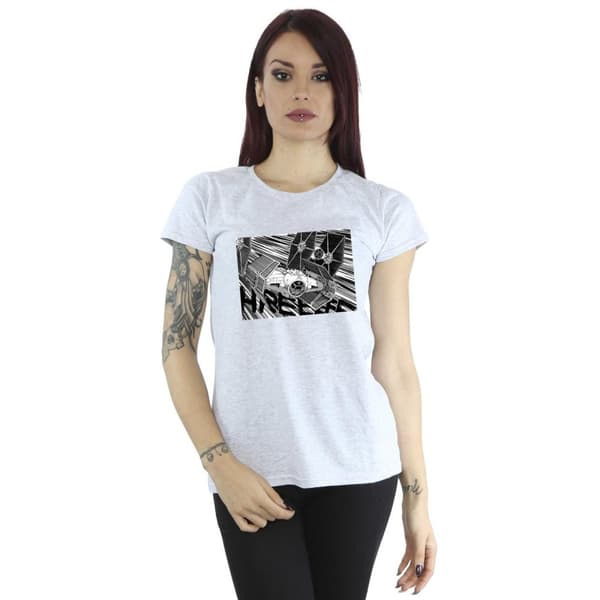 Star Wars Womens/Ladies Anime Plane Cotton T-Shirt