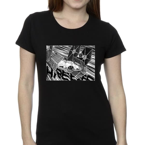 Star Wars Dam/Tjej Anime Plane - T-shirt i bomull