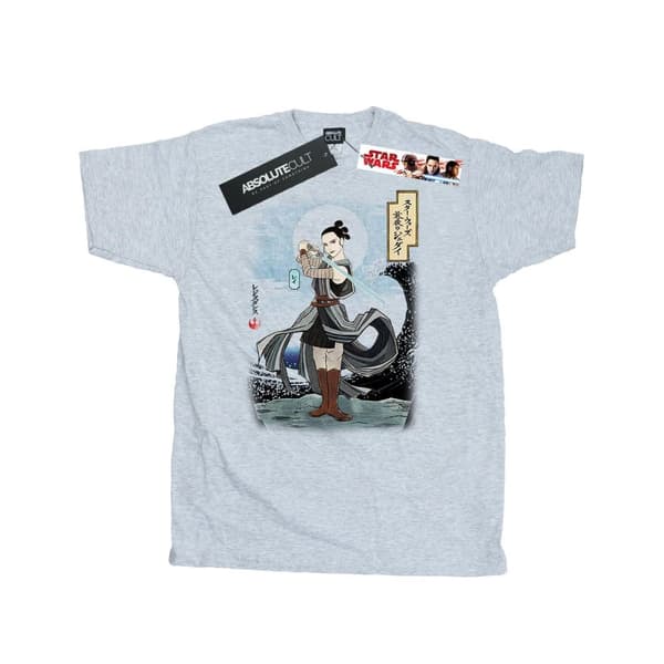 Star Wars Mens The Last Jedi Japanese Rey T-Shirt Sports Grey L