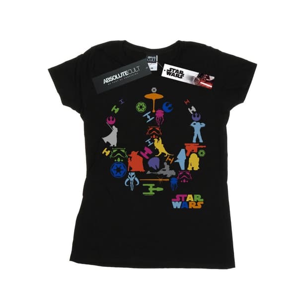 Star Wars Dam/kvinn Silhouette Collage - T-shirt i bomull