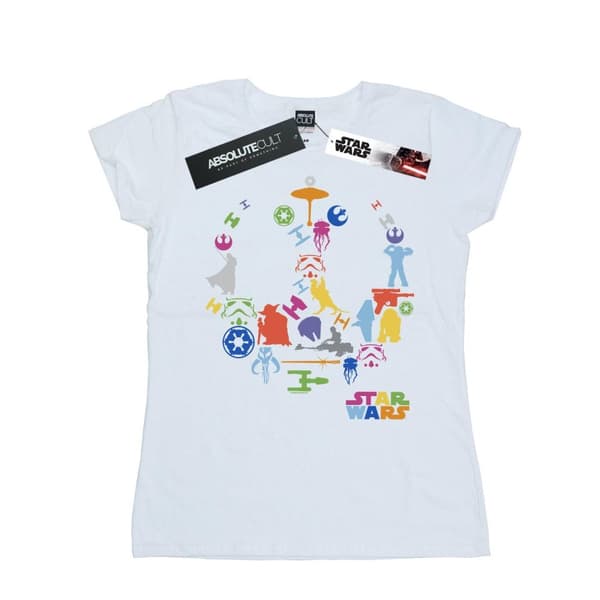 Star Wars Dam/kvinn Silhouette Collage - T-shirt i bomull