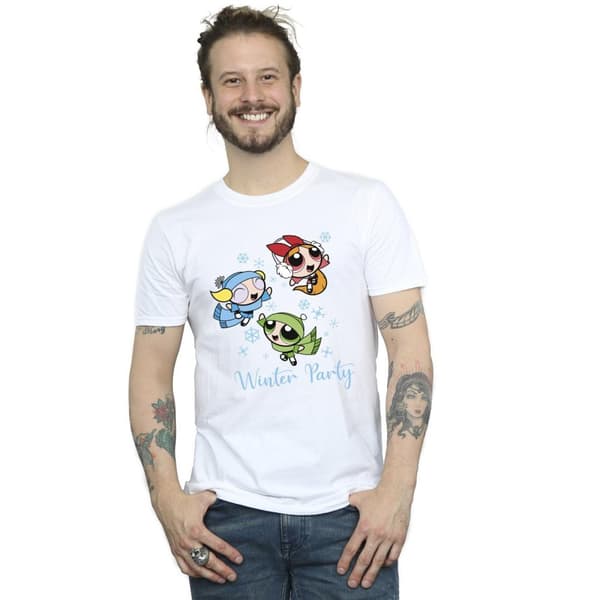 The Powerpuff Girls Mens Girls Winter Party T-Shirt