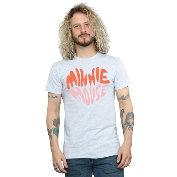 Disney Mens Minnie Mouse Heart Shaped T-Shirt