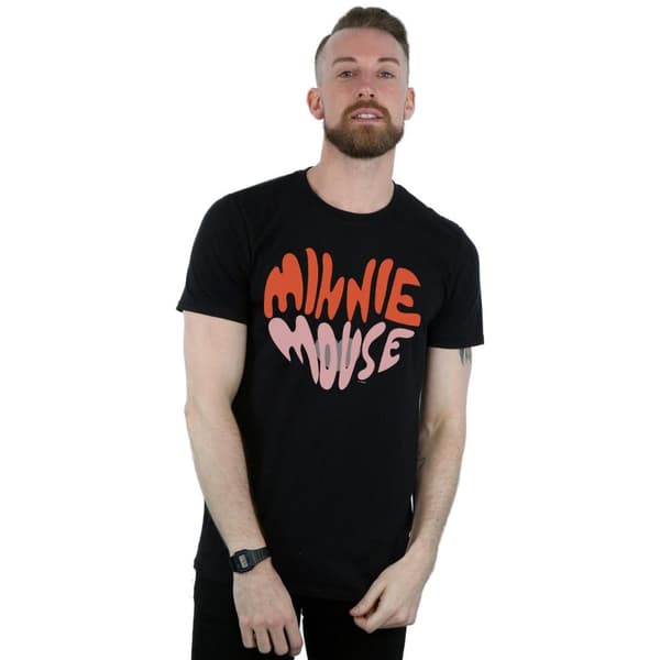 Disney Mens Minnie Mouse Heart Shaped T-Shirt