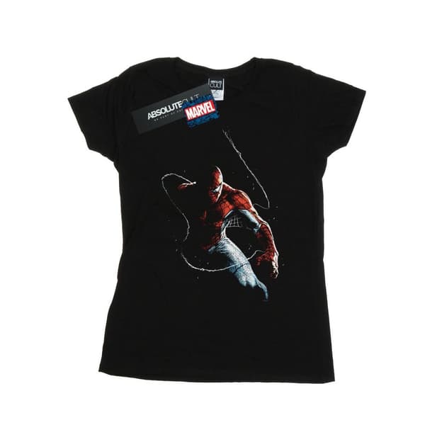 Marvel T-shirt i bomull med Spider-Man-målning - dam/dam