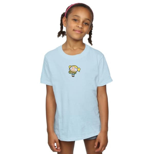 The Powerpuff Girls Girls Bubbles Flower Cotton T-Shirt