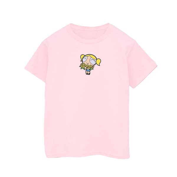 The Powerpuff Girls Girls Bubbles Flower Cotton T-Shirt