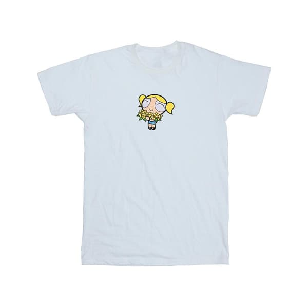 The Powerpuff Girls Girls Bubbles Flower Cotton T-Shirt