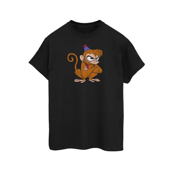 Disney Womens/Ladies Aladdin Classic Angry Abu Cotton Boyfriend T-Shirt Black XL