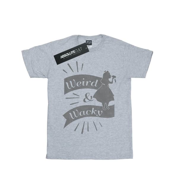 Disney Dam/Tjej - Alice i underlandet - Weird and Wacky - Boyfriend-t-shirt i bomull Sports Grey M