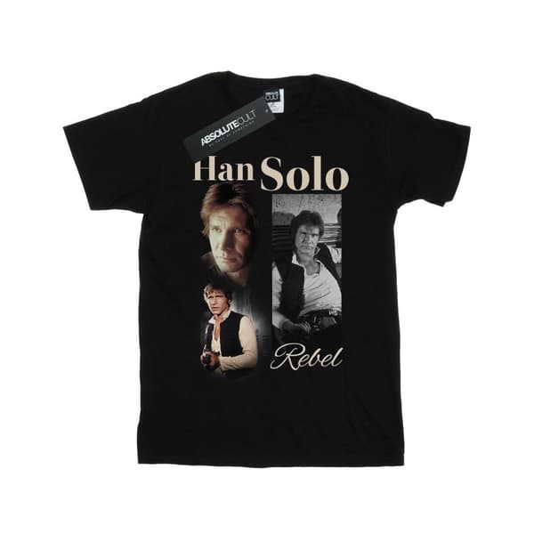 Star Wars Han Solo T-shirt i bomull med 90-talsstil för flickor