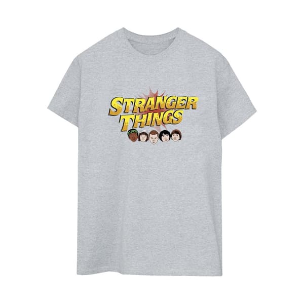 Netflix Womens/Ladies Stranger Things Comic Heads Cotton Boyfriend T-Shirt