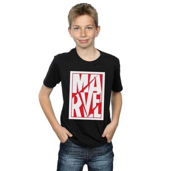 Marvel Boys Portrait Logo T-Shirt