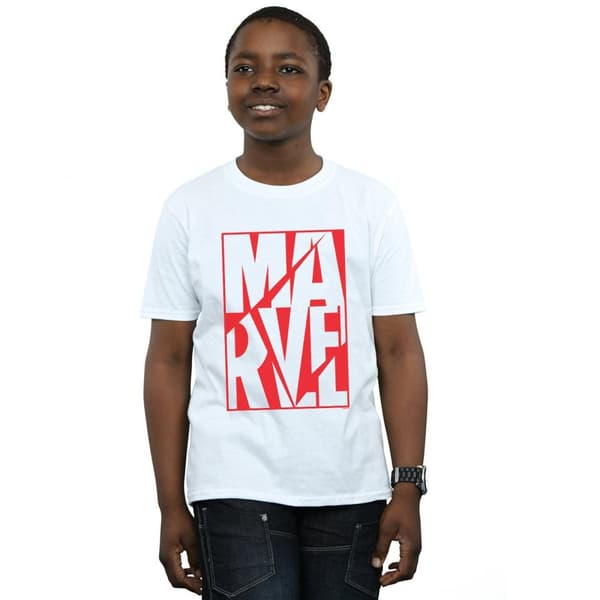 Marvel Boys Portrait Logo T-Shirt