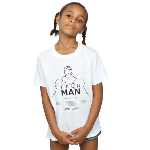 Marvel Girls Iron Man Single Line Cotton T-Shirt