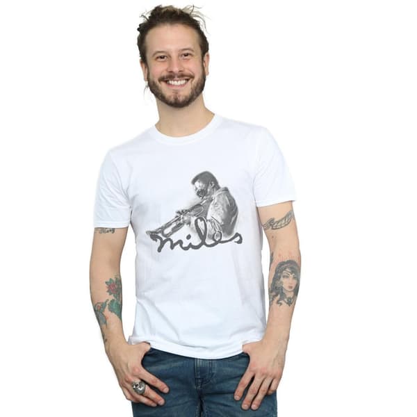 Miles Davis Profil Sketch T-shirt för herrar