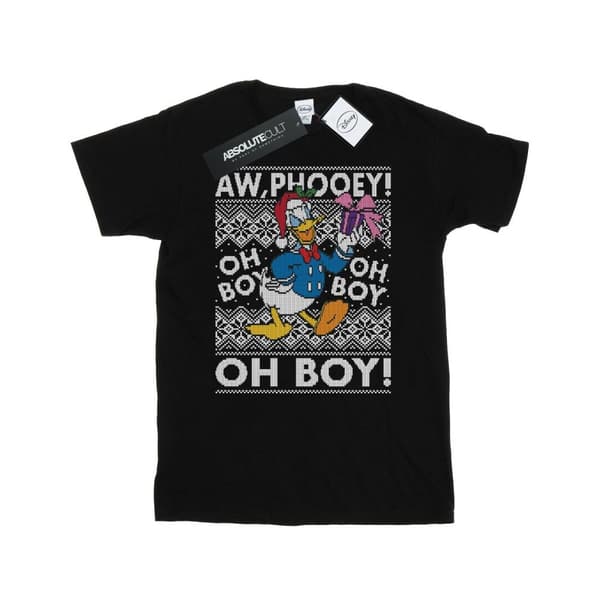 Disney Mens Donald Duck Christmas Fair Isle T-Shirt