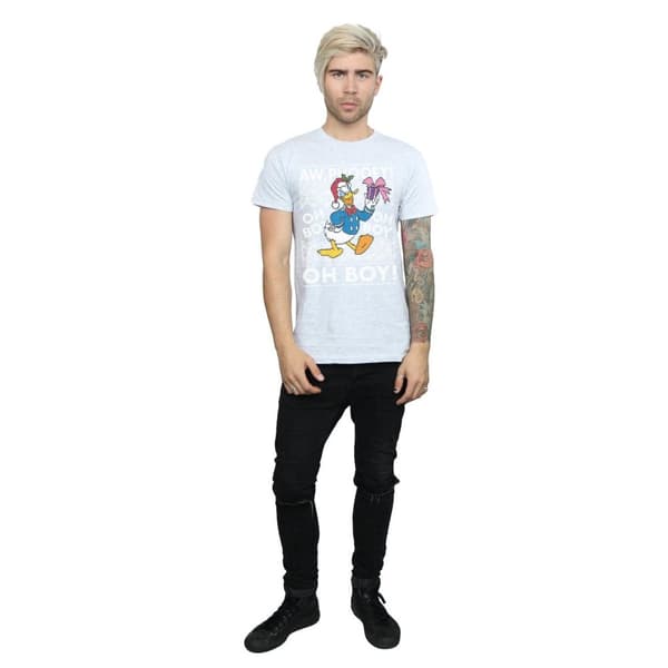 Disney Mens Donald Duck Christmas Fair Isle T-Shirt