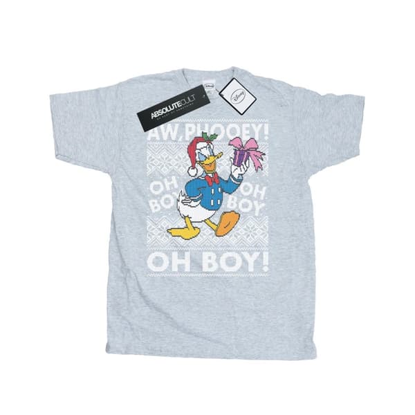 Disney Mens Donald Duck Christmas Fair Isle T-Shirt