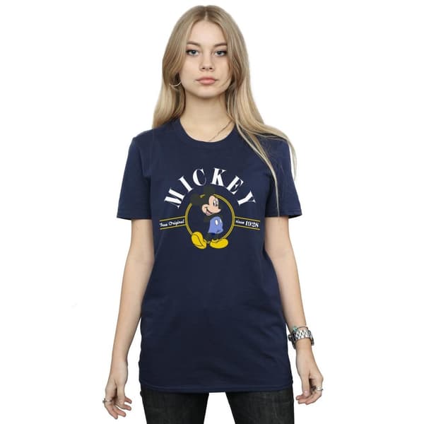 Disney Dam/Tjej Musse Pigg True Original Boyfriend T-shirt i bomull
