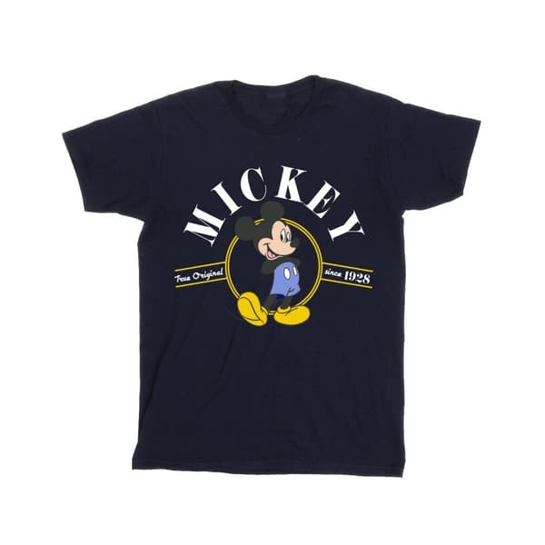 Disney Dam/Tjej Musse Pigg True Original Boyfriend T-shirt i bomull Navy Blue S