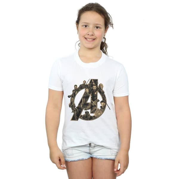 Marvel Girls Avengers Infinity War Marvel Logo Cotton T-Shirt