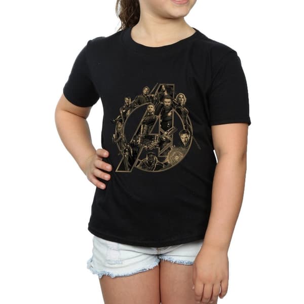 Marvel Girls Avengers Infinity War Marvel Logo Cotton T-Shirt