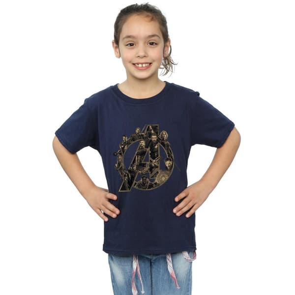 Marvel Girls Avengers Infinity War Marvel Logo Cotton T-Shirt