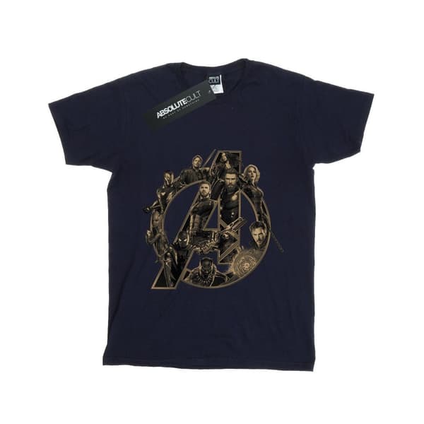Marvel Girls Avengers Infinity War Marvel Logo Cotton T-Shirt