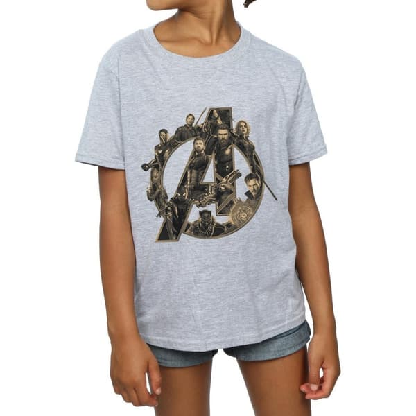 Marvel Girls Avengers Infinity War Marvel Logo Cotton T-Shirt