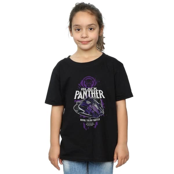 Marvel Girls Black Panther Talon Fighter Badge Cotton T-Shirt
