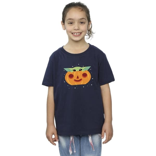 Star Wars Girls The Mandalorian Grogu Pumpkin Cotton T-Shirt