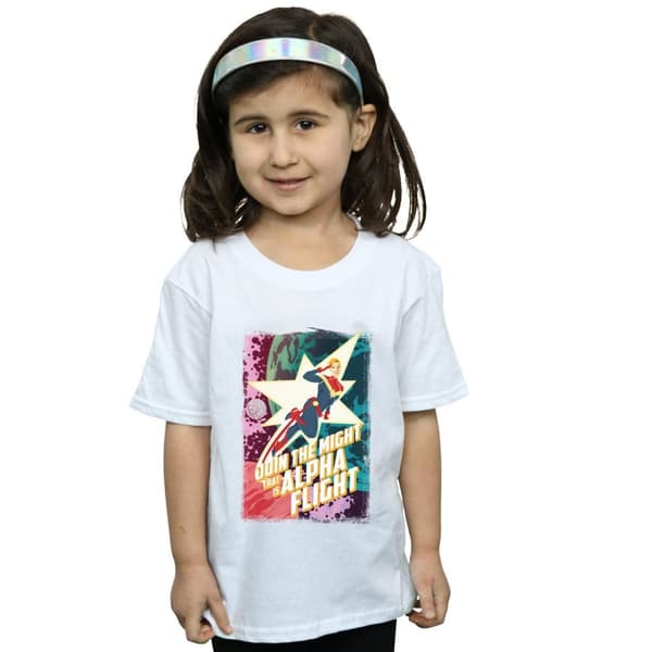 Marvel Girls Captain Marvel Alpha Flight Cotton T-Shirt