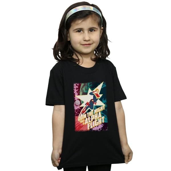 Marvel Captain Marvel Alpha Flight T-shirt i bomull för flickor