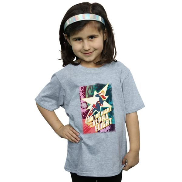 Marvel Captain Marvel Alpha Flight T-shirt i bomull för flickor
