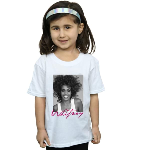 Whitney Houston Girls Smile Photograph Cotton T-Shirt