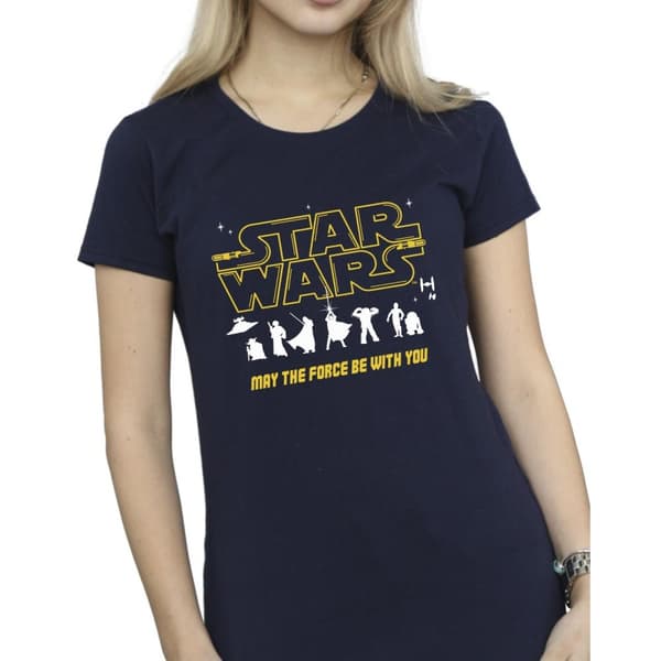 Star Wars Womens/Ladies Silhouettes Force Cotton T-Shirt