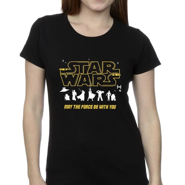 Star Wars Womens/Ladies Silhouettes Force Cotton T-Shirt