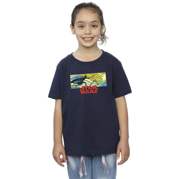 Star Wars Girls Comic Strip Luke And Vader Cotton T-Shirt