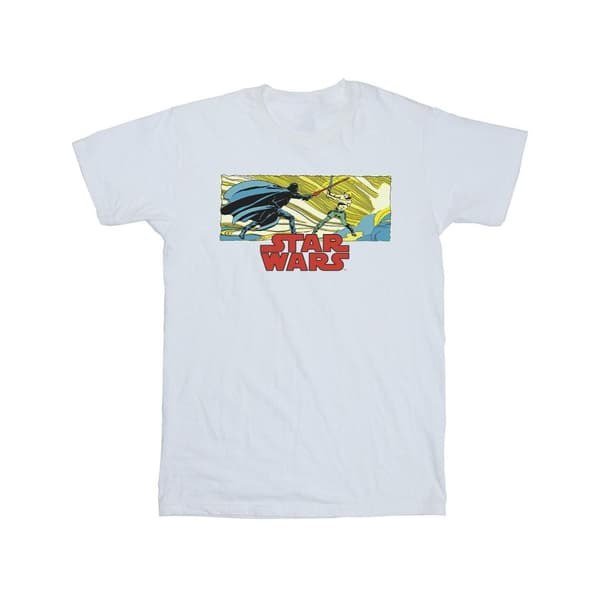 Star Wars Girls Comic Strip Luke And Vader Cotton T-Shirt