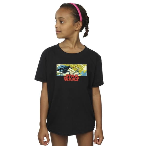 Star Wars Girls Comic Strip Luke And Vader Cotton T-Shirt