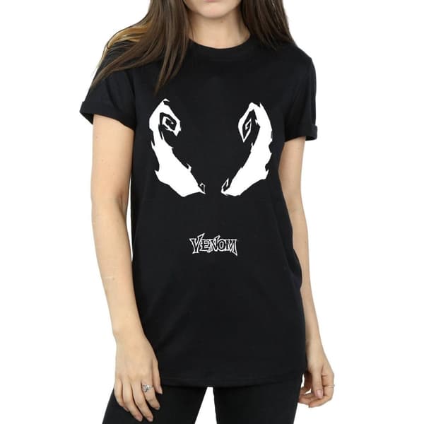 Marvel Dam/Tjej Spider-Man Venom Eyes Boyfriend T-shirt i bomull