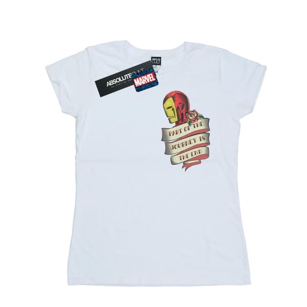 Marvel Womens/Ladies Iron Man Tattoo Journey Breast Print Cotton T-Shirt