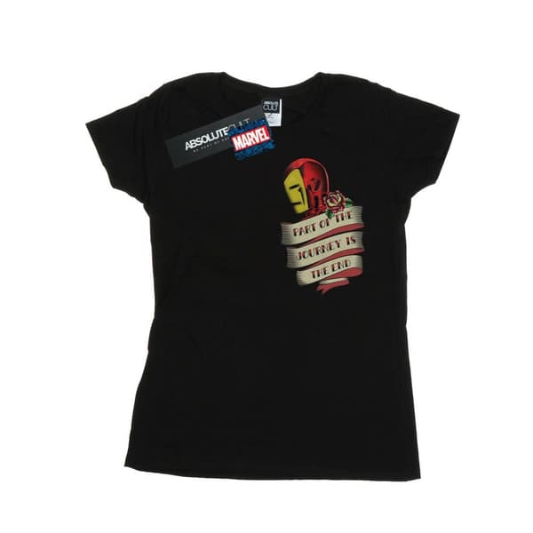 Marvel Womens/Ladies Iron Man Tattoo Journey Breast Print Cotton T-Shirt