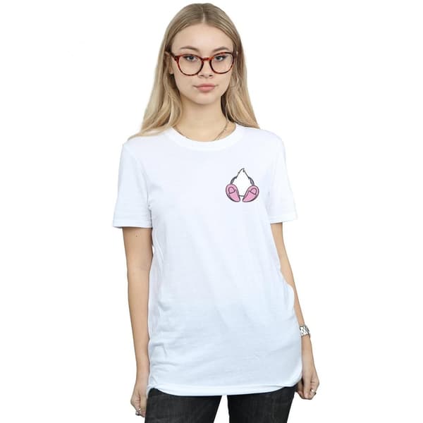 Disney Dam/dam Daisy Duck - Boyfriend-t-shirt i bomull med brösttryck på baksidan